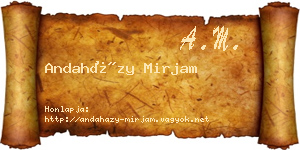 Andaházy Mirjam névjegykártya